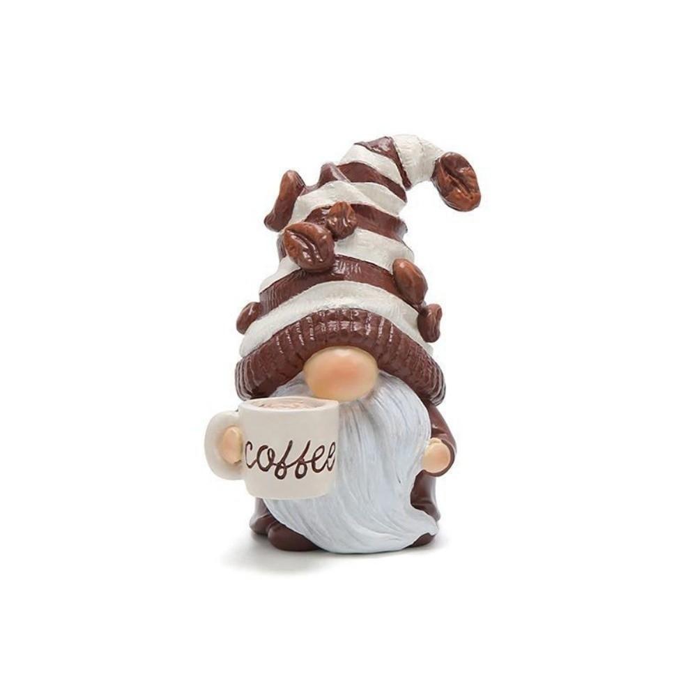 Resin Coffee Gnome Handmade Coffee Mini Desktop Decor New Dwarf Figurine