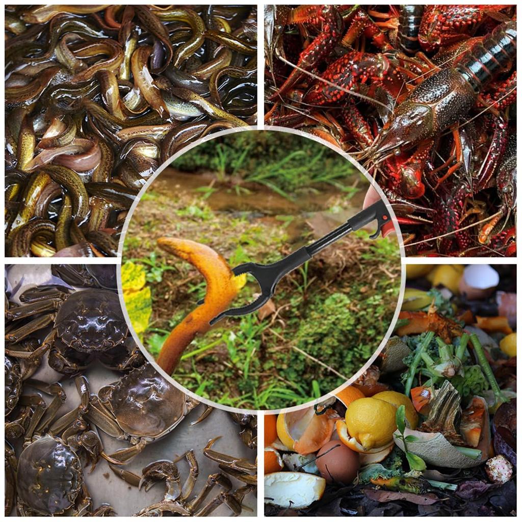 Нескользящий, противоскользящий зажим-лобстер для угрей, крабовый зажим, рыбные щипцы, щипцы для мусора, пляжные щипцы, волшебная рука, простая в использовании рука, телескопический захват, мусор