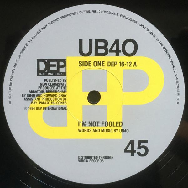 12inch Record UB40 - I'm Not Fooled / The Pillow DEP1612 DEP Internation 1984 UK Reggae, Ska & Dub Used