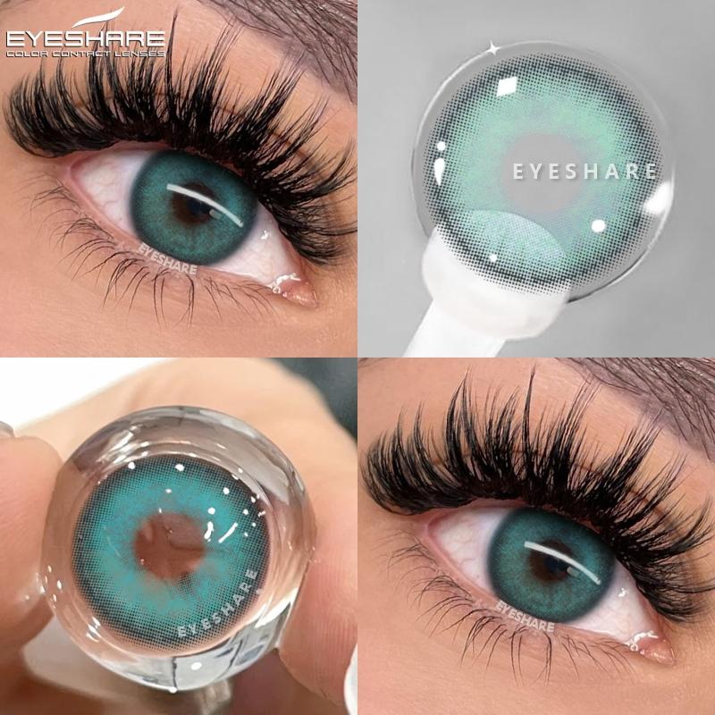 Eyeshare 2 шт./пара контактных линз серии NICOSIA, годовые зеленые линзы 14,2 мм, голубые линзы для глаз, модные косметические зрачки