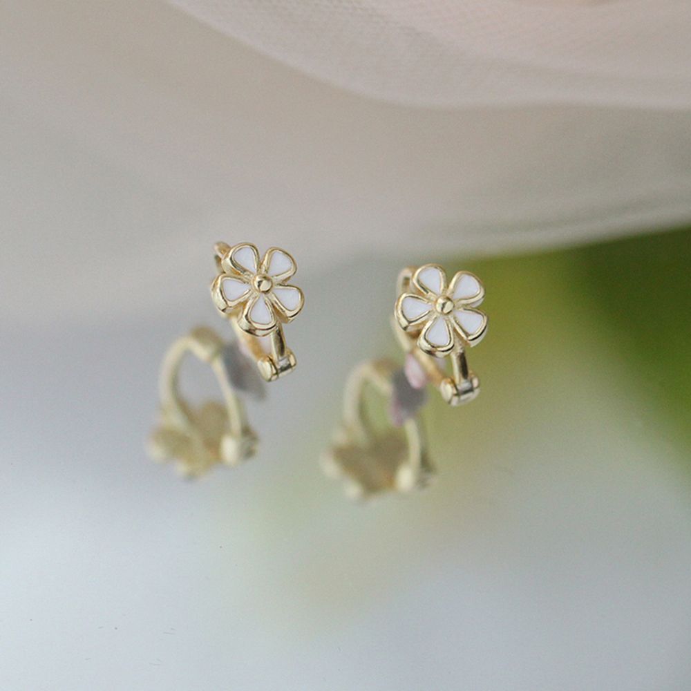 Jewelry Gold Color Geometric Flower Flower Ear Buckles Korean Style Hoop Earrings Women Earrings