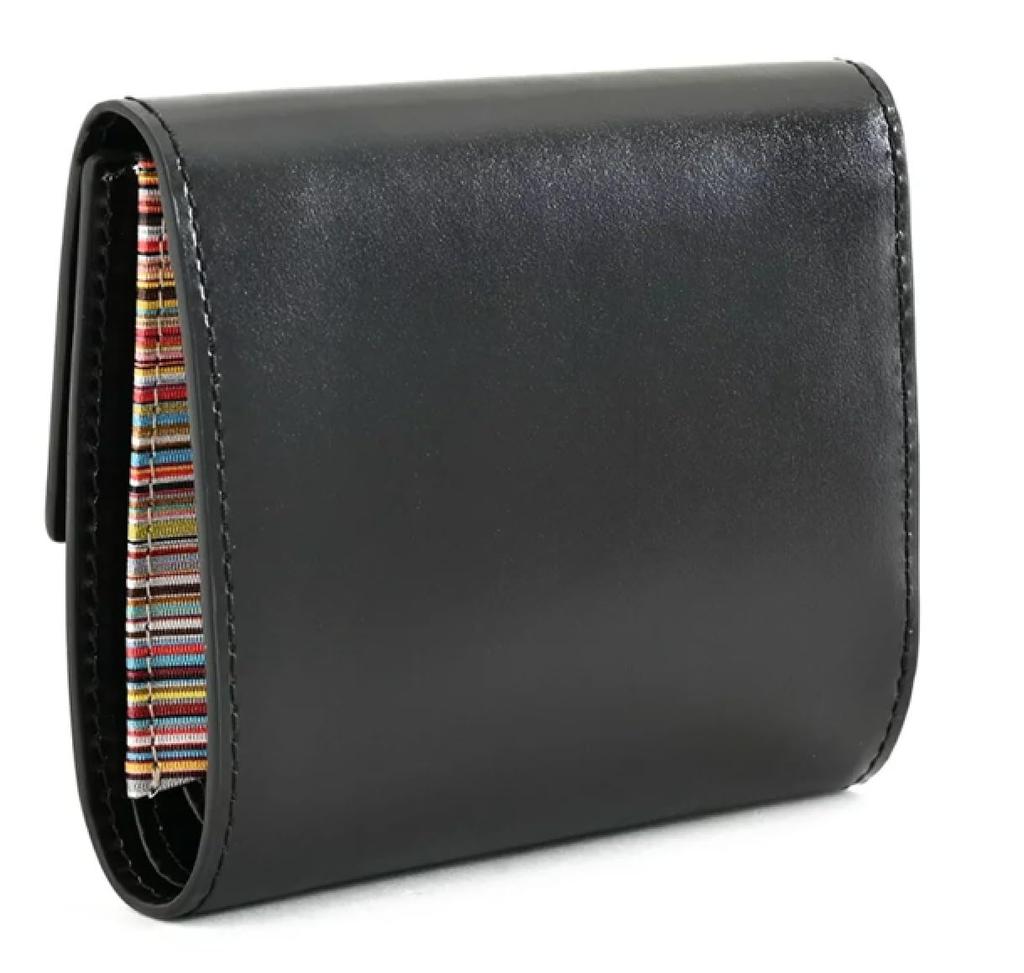 Paul Smith Leather Luxe Shine Black Men's Tri-fold Wallet,