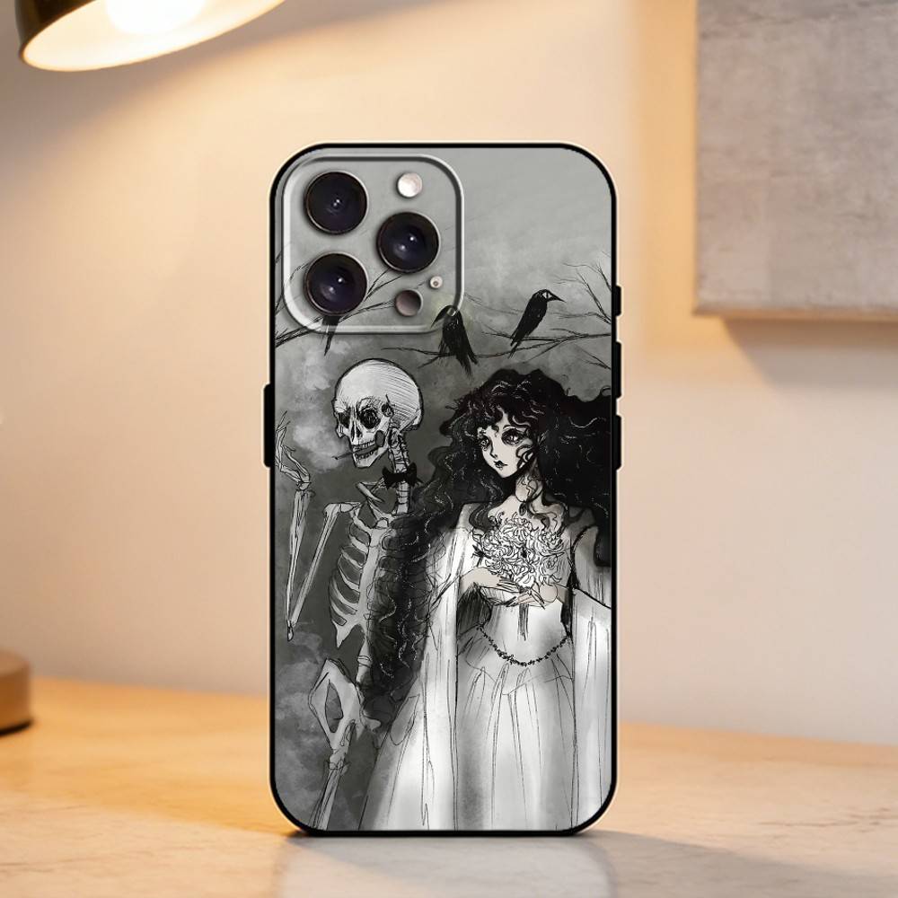 Скульптура Девушки в стиле G-Gothic Ретро Чехол для телефона для iPhone 17,16,15,14,13,12,11 Plus,Pro Max,XS,Мягкий силикон Черный чехол