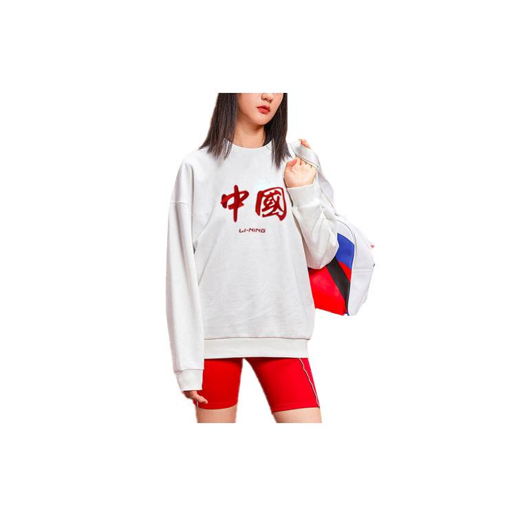 Свитшоты Li Ning Унисекс Белые С круглым вырезом Средняя посадка Обычные AWDRF75-2