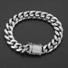 Arrival Women Mens 12mm Stainless Steel Miami Curb Cuban Chain Bracelet Crystal Buckle Jewelry Gift