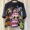 Labubu Sweet Cartoon Print Student T-shirt New Spring and Summer Pullover with Women's Casual Basics
