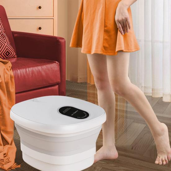 Складная ванна для ног с подогревом, красным светом, функцией таймера, контролем температуры, компактный размер, массажер для снятия стресса