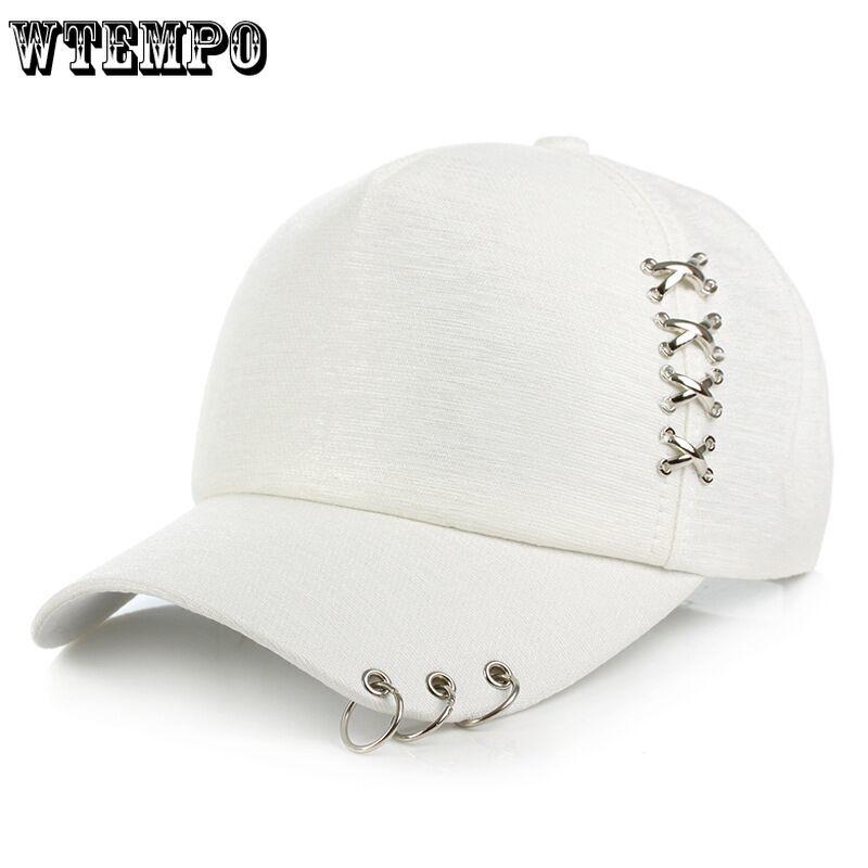 Шляпа Креативное кольцо для пирсинга Бейсбольная кепка в стиле панк Gorras Bone Masculino Feminino Beisbol Hip Hop Snap