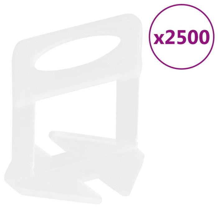 Système de nivellement de carrelage - VIDAXL - 3 mm - 500 cales - 2500 clips - Réutilisables
