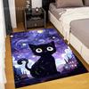 Multiple sizes Black cat starry sky Print Carpet Rug for Living Room Bedroom Sofa Doormat Home Decor Non-slip Floor Mat