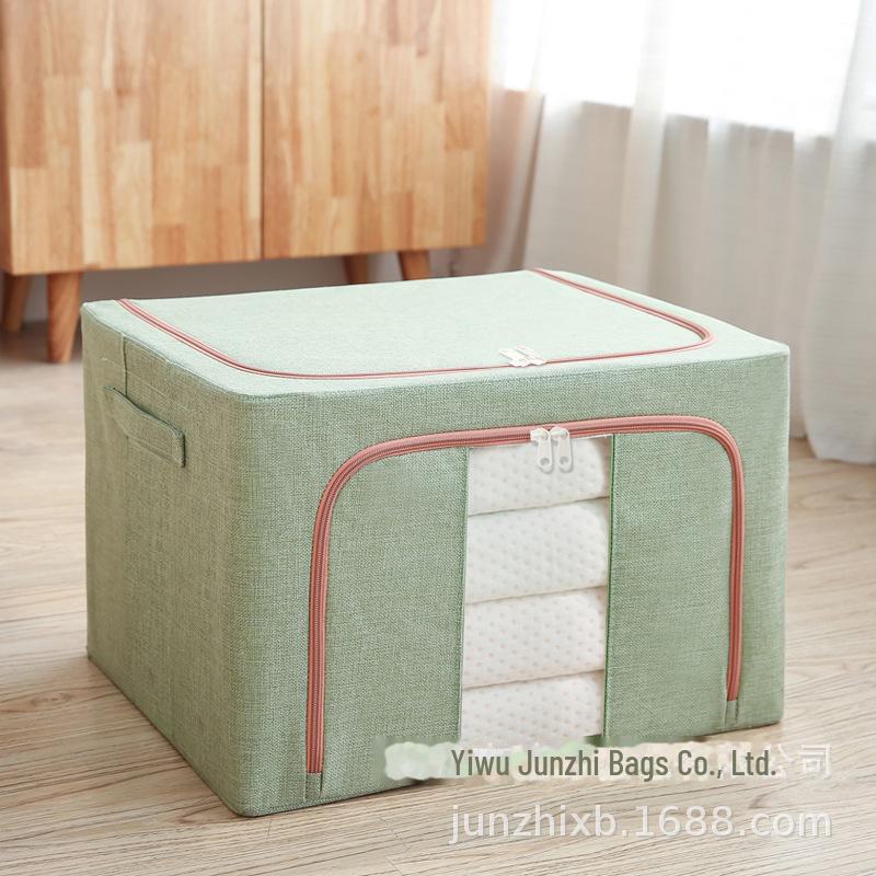 «Складной тканевый ящик для хранения со стальным каркасом и водостойкой имитацией льна»