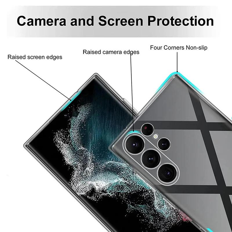 Мягкий силиконовый прозрачный чехол для Samsung Galaxy S24 S23 Ultra Plus A05S A15 A25 A34 A54 A23 A33 A53 A73 A04S A14 A24 A34 A13 A32 A52 A72 5G 4G задняя крышка