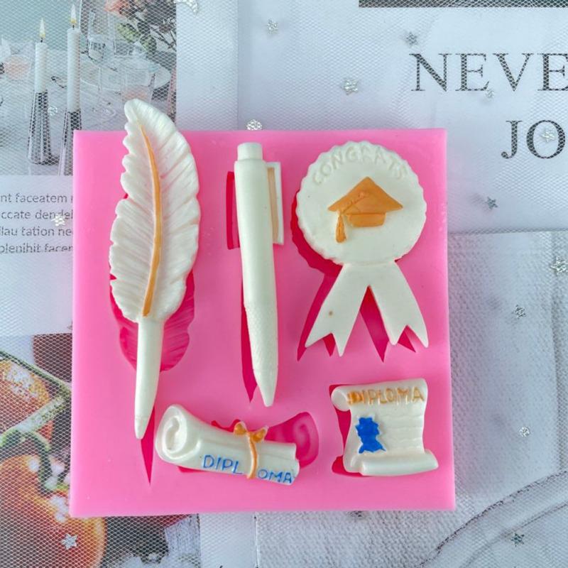 Силиконовая форма, выпускная крышка, сертификат, моделирующая формы для помадки для поздравлений, поздравления с выпускным