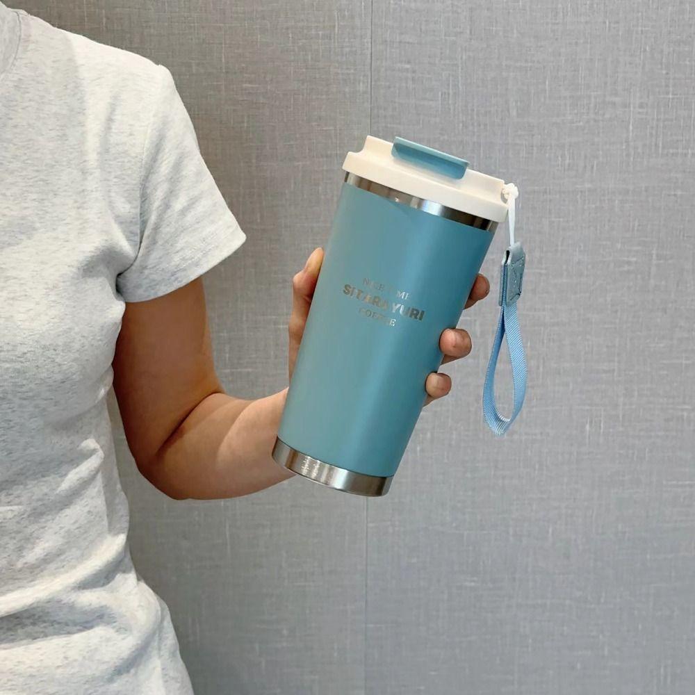 450ml Hot Cold Water Bottle Leak-proof Straw Cup Winter Insulated Cup for School Office Outdoor