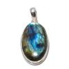 Natural Labradorite Gemstone Handmade 925 Sterling Silver Pendant 1.81" b9Y59