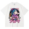 230 г/м² 100% хлопок Dragon Ball V17 Принт Бульмы Унисекс Тяжелая хлопковая футболка