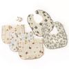 Baby Cotton Gauze U Shaped Bib Embroidered Lace Polka Dot Print Soft Breathable Newborn Drool Burp Cloth