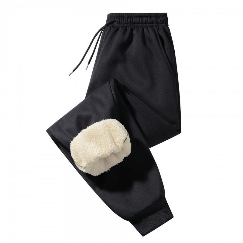 Mens Fleece Lined Pants Winter Warm Casual Trousers Daily Wear