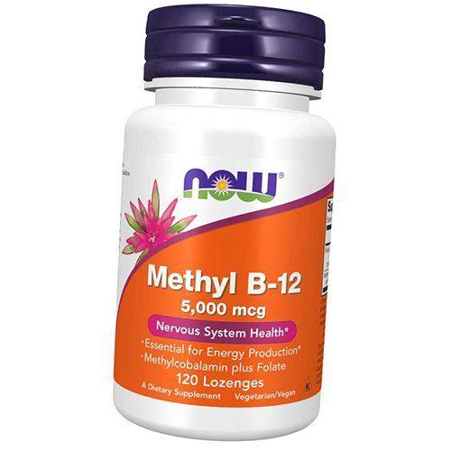Фолиевая кислота и Витамин В12, Methyl B-12 5000 Lozenges, Now Foods  60леденцов (36128069)