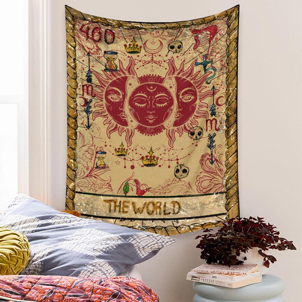 Colorful Astrology Tapestry Sun Star Moon Wall Hanging Decor for Bedroom Living Room Astral Design Headboard Decoration