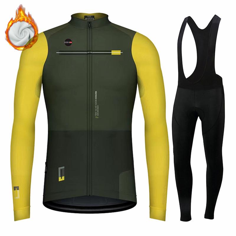 2027 New Gobikful -Men's Cycling Clothing Set, Thermal Wool Long Wool Set and Long Pants for Outdoor Mountain Bike Riding