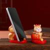 Mascot Horse Year Figurines Resin Crafts Mobile Phone Stand Cute Lion Dance Ornaments Office