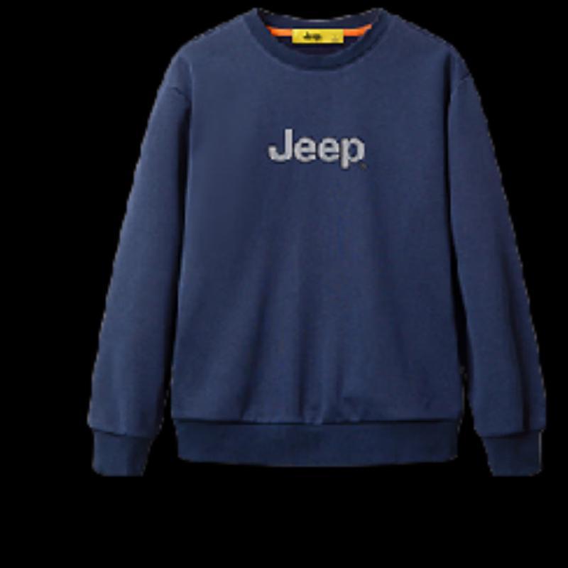 JEEP Men's Spring Loose Crew Neck Casual Pullover Sweatshirt