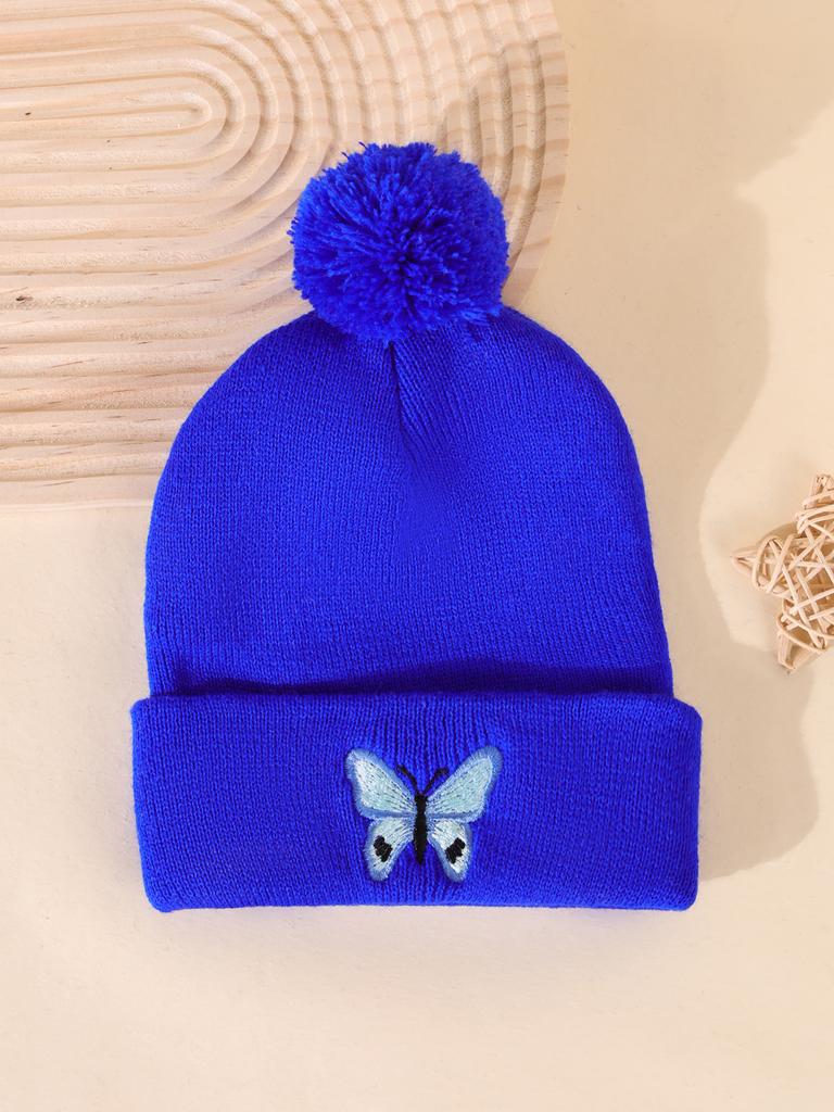 In Autumn And Winter, Butterfly-Printed Knitted Caps, Pullovers, And Hot-Selling Wool Caps For Traveling And Keeping Warm