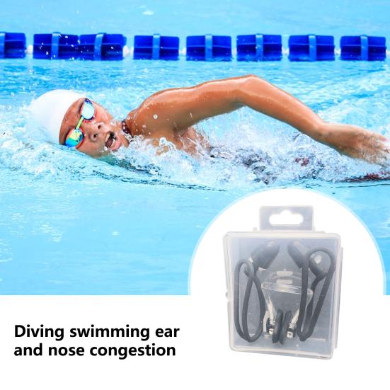 Swimming Earplug Compact Strong Toughness Comfortable Fit Swim Nose Clip Water-resistant Swimmers Earplug Swimming Earplug Diving Use