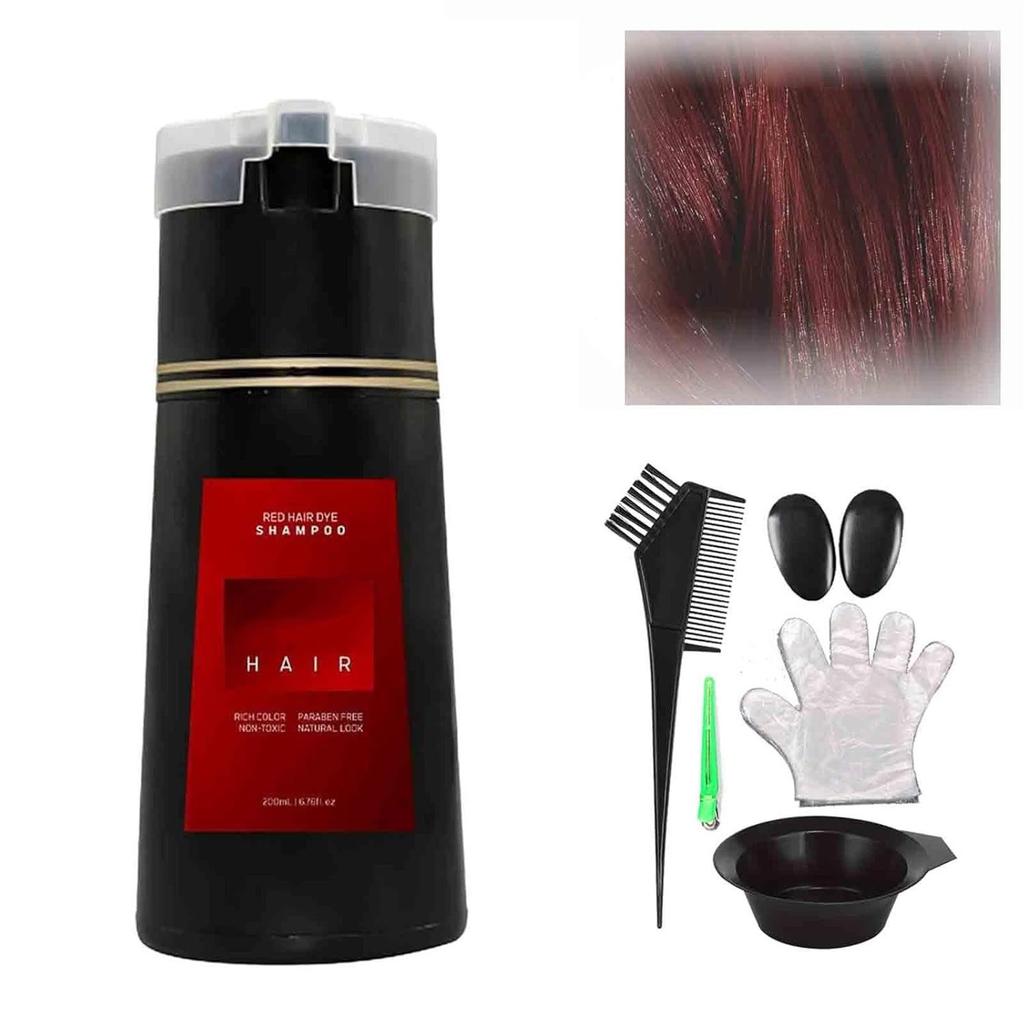 Dyestuff Shampoo Шампунь Нежно и быстро окрашивает, не раздражает окрашивание (черный/коричневый/светло-коричневый/фиолетовый/красный) 200мл