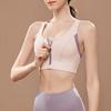Женская мода пэчворк спереди молния борцовка спортивный бюстгальтер для бега пуш-ап фитнес бюстгальтер красота спина йога жилет