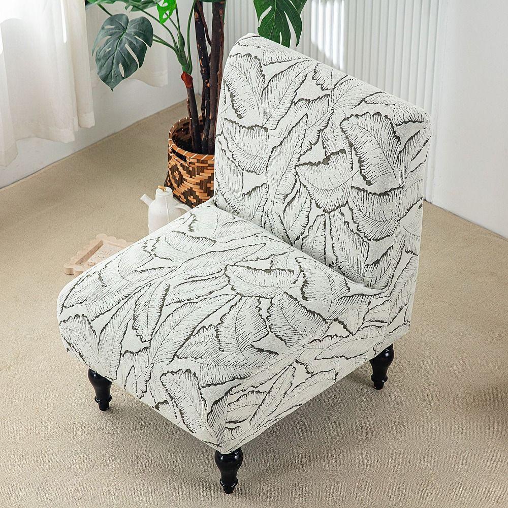 Printed Armless Chair Cover Washable Furniture Protector Cover Durable Single Sofa Slipcover