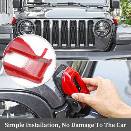 Hood Latch Lock Catch Brackets Cover for 2018+Jeep Wrangler JL JLU Gladiator JT