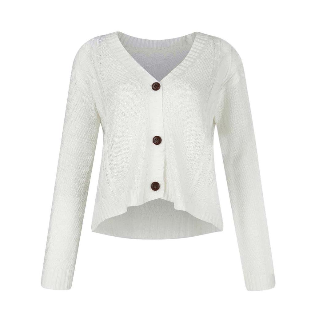 Women's Casual Short  Cardigan V-Neck  Knit Front Cardigan Botton Down Sweater Tops