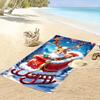 Charming festive reindeer sleigh Print beach towel, quick drying, suitable for travel, outdoor sports, jogging, the beach and swimming, gift