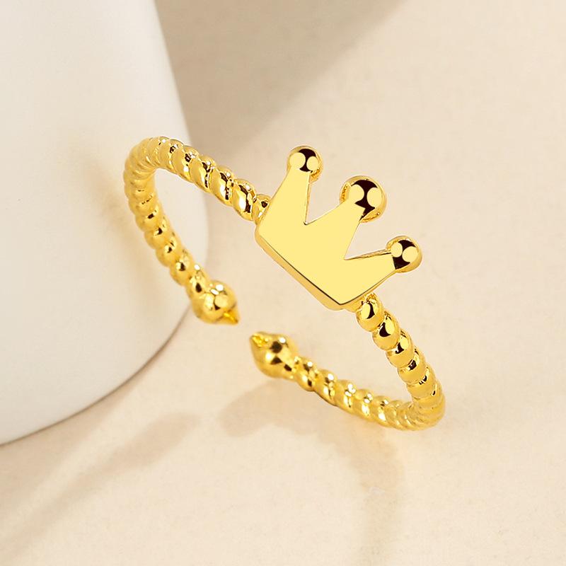 Твист Электрокардиограмма Древнее Кольцо Пять Императоров Деньги Корона Дуодуо Ретро Этнический Стиль Гравировка