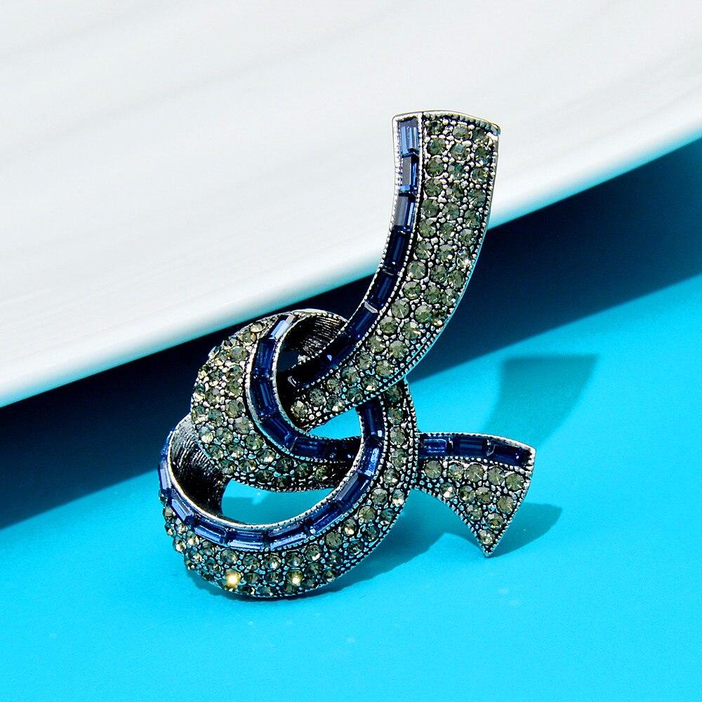 Blucome Броши на ленте синего цвета со стразами для женщин, модные винтажные украшения, аксессуары для пальто, высокое качество, новинка 2023 года