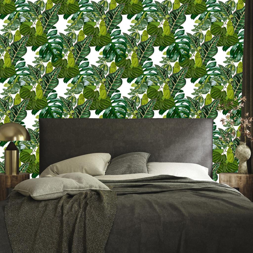 Wallpaper Leaves of exotic plants for living room and bedroom 50x1000