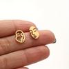 Stainless Steel Punk Funny Abstract Human Face Stud Earrings Creative Hollow Out Double Sided Earrings Jewelry Gifts