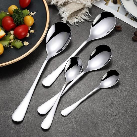 Coffee Spoon Non-slip Mirror Polished Unbreakable Rustproof Long Handle Stirring Stainless Steel Dishwasher Safe Dessert