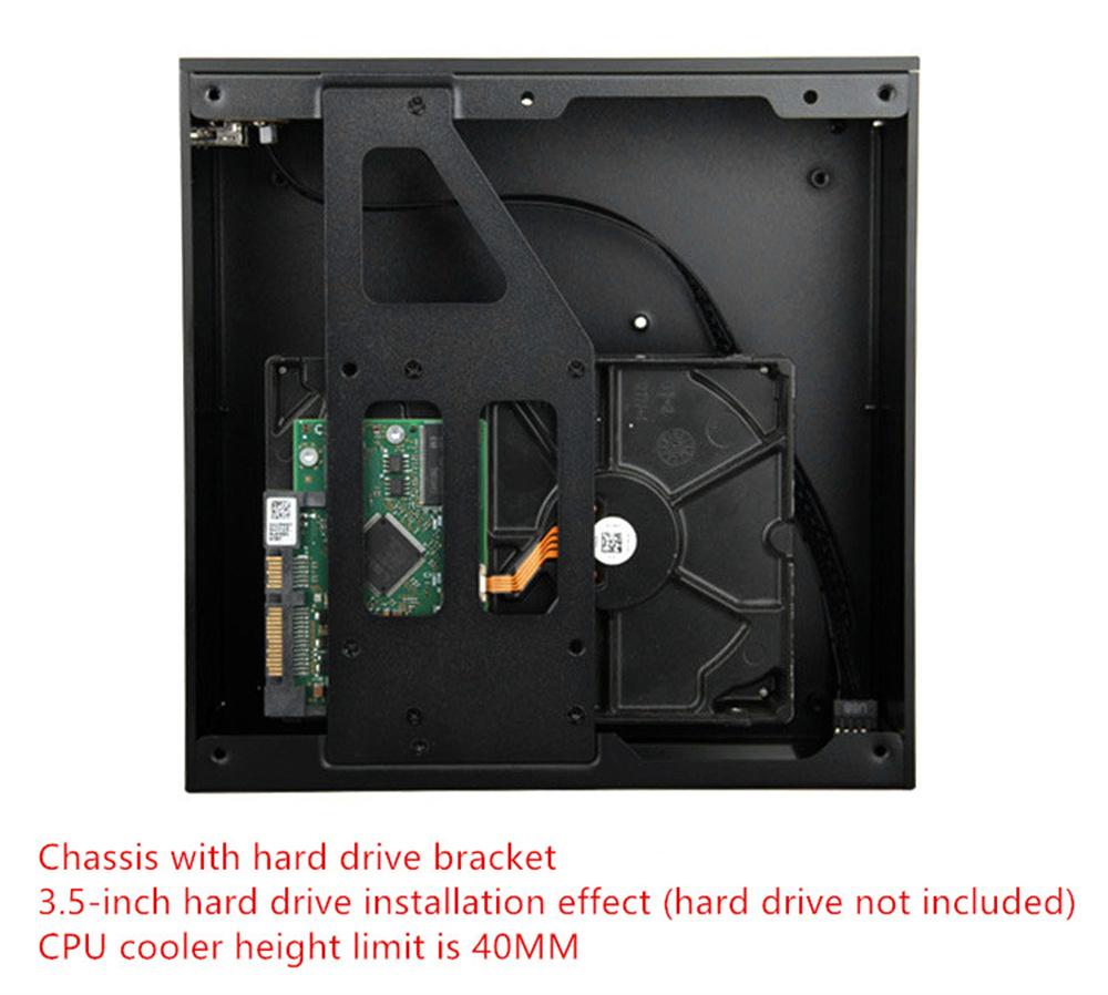 For MINI-ITX Computer Case Chassis Aluminum Home Theater AC-DC HTPC Computer Box
