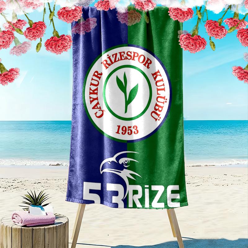 Пляжное полотенце Caykur Rizespor с принтом, большое, мягкое, быстросохнущее, для пляжа, кемпинга, плавания