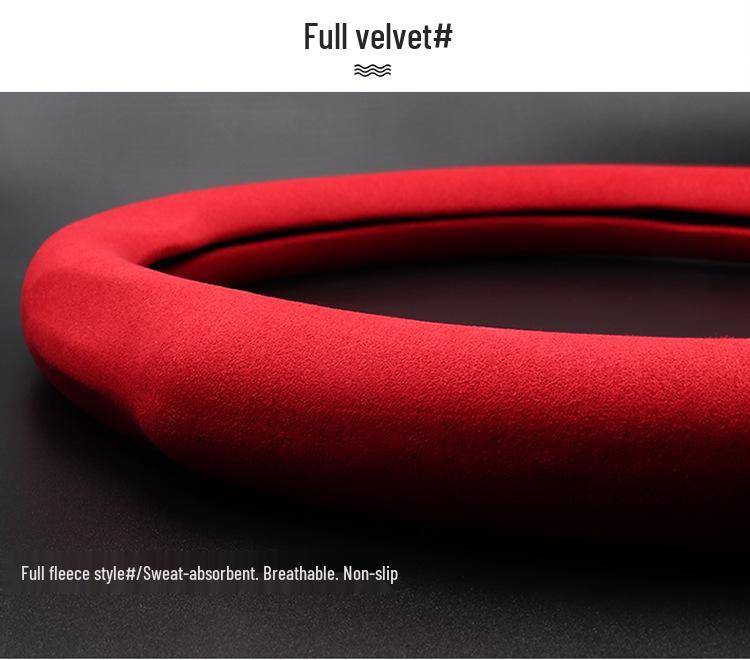 Genuine Leather Steering Wheel Cover for Wuling Hongguang PLUS3, Zhiguang, and Rongguang V - All-Season Universal Fit