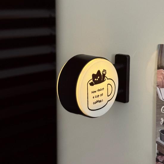 Coffee Lamp Refrigerator Magnet 3D Vintage Coffee Shop Light Fridge Magnet Cabinet Locker Whiteboard Decoration Coffee Lovers Gift
