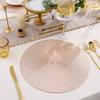 6 шт. Круглые золотые подставки на стол 38 см ПВХ Термостойкие Водонепроницаемые Моющиеся Нескользящие Обеденные коврики Для дома Кухни Ресторана Банкета
