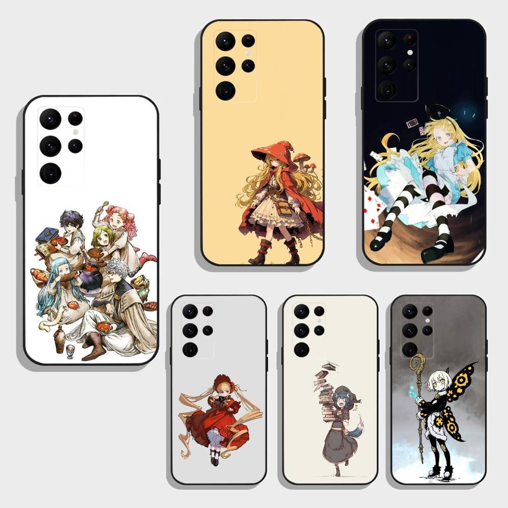 Чехол для телефона Atelier Of Witch Hat для Samsung S26, S25, S24, S23, S22, S21, S20, Ultra, Plus, FE Черный Мягкий Чехол