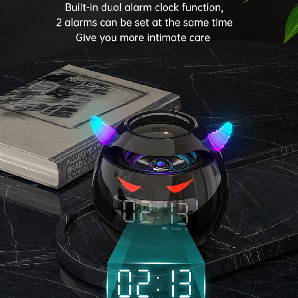 Bluetooth-динамик со светодиодным цифровым будильником, музыкальный плеер, беспроводные часы в форме шара, динамик, мини-динамик, будильник