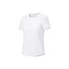 Li Ning Plain Logo Print Round Neck Pullover Short Sleeve T Shirt Women Tops White ATST230-6