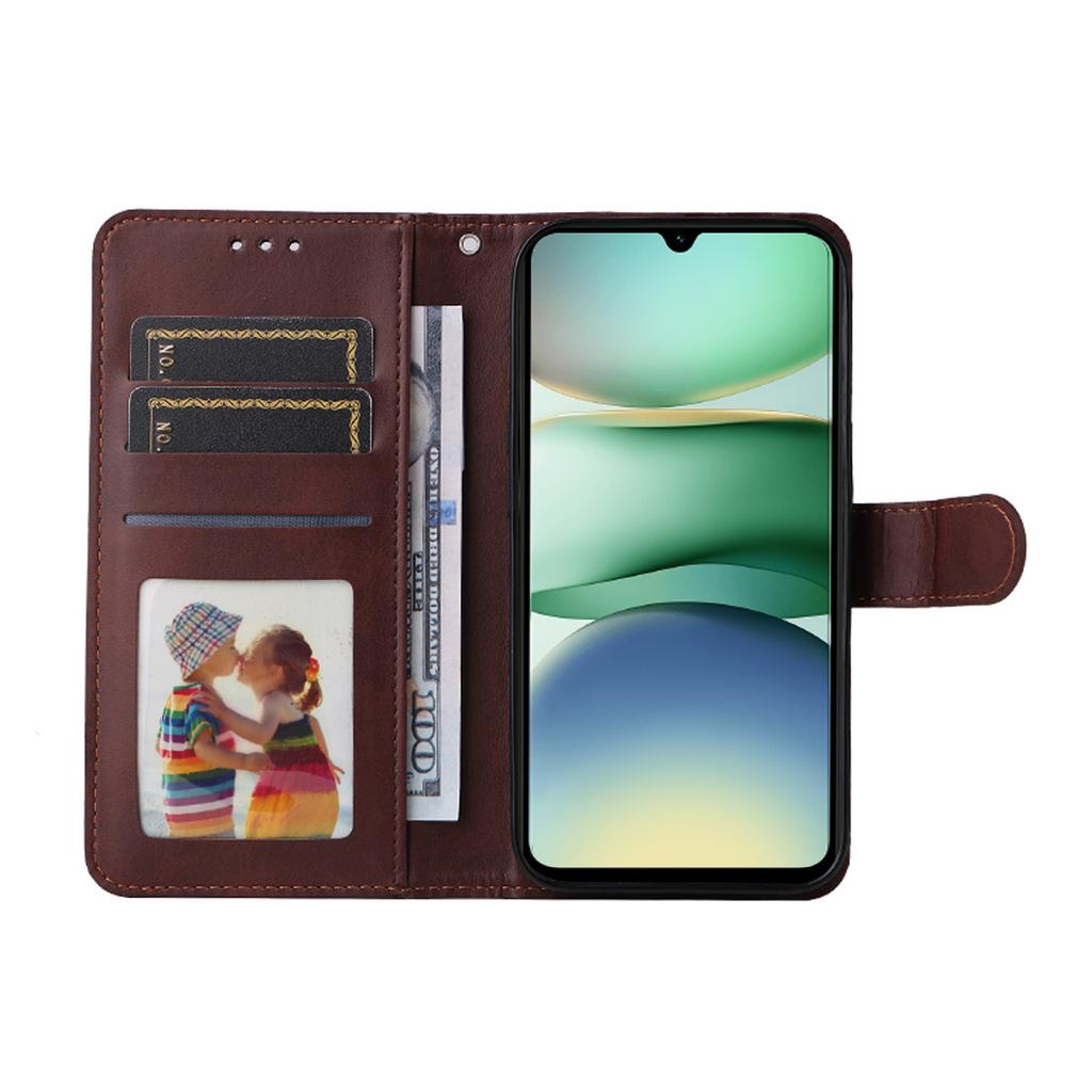 For Xiaomi Redmi A5 NFC (173.45*79.35*8.45mm) PU Leather Wallet Case ENKAY HAT PRINCE Phone Stand Cover with Tempered Glass