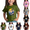 Children's Fashion Daily Printed Round Neck Short Sleeved Casual T-shirt Top